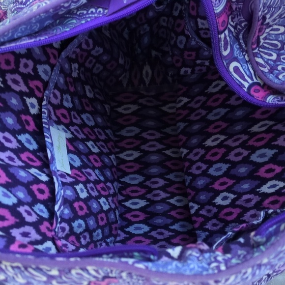 Vera Bradley Purple Floral Quilted Tote Bag - Picture 5 of 6